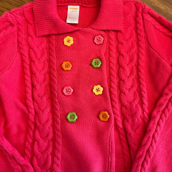 🌼 GYMBOREE pink buttoned sweater - size LARGE (10/12) - Picture 2 of 8